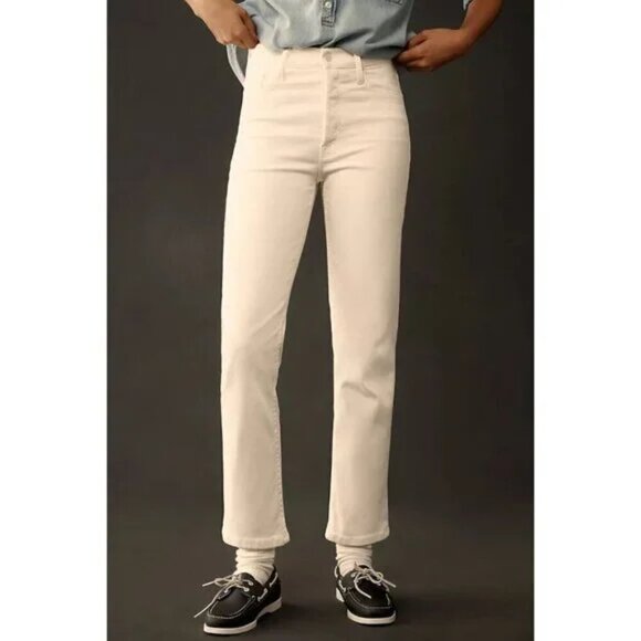 MOTHER The Tomcat High Waisted Jeans in Wash Cream Puffs Size US 26 - Picture 1 of 13